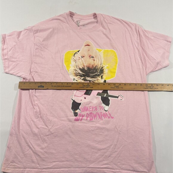 Machine Gun Kelly T-Shirt Mens Pink Crew Hip Hop Rap T Tour My Downfall Tee XL - Picture 5 of 9